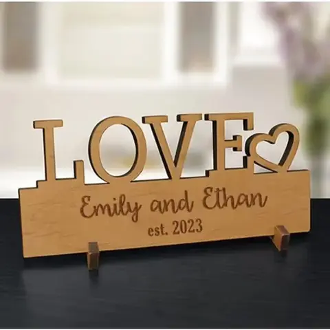 Personalized LOVE Wood Plaque