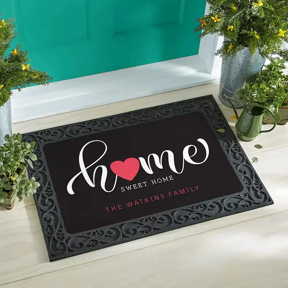 Personalized Home Heart Doormat