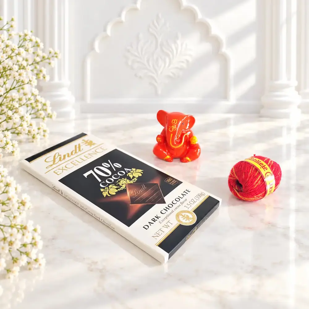 Ganesha Idol & Lindt Excellence Bar