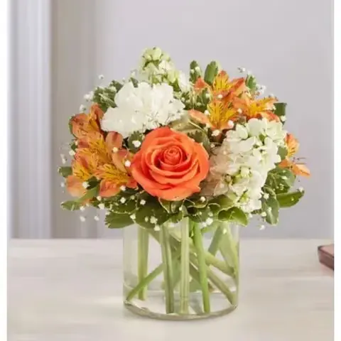 Sweet Citrus Orange & White Bouquet