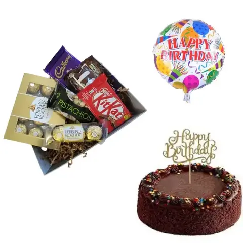Birthday Hamper with Chocolate Cake