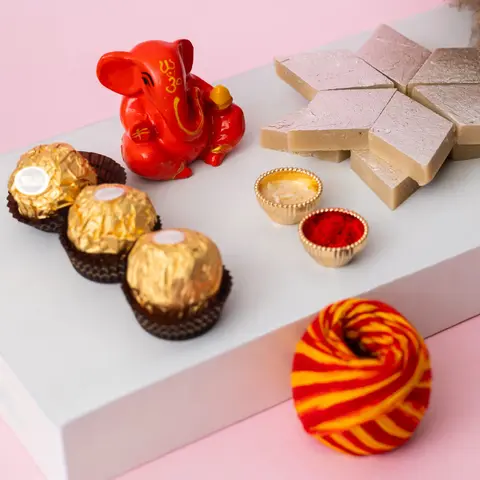 Bhai Dooj Ganesha, Kaju Katli & Ferrero