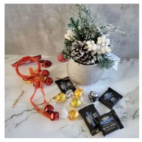 Christmas Ornaments, Pine Plant & Chocolates