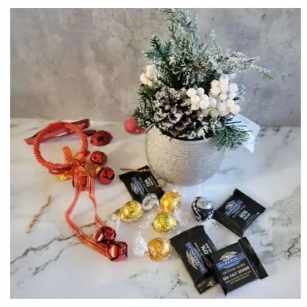 Christmas Ornaments, Pine Plant & Chocolates