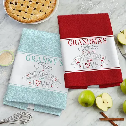Personalized Seasoned with Love Kitchen Towels