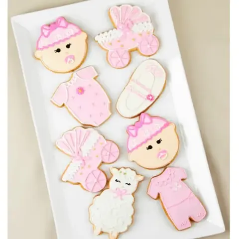 Welcome Baby Girl Iced Cookies