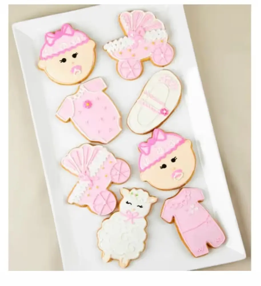 Welcome Baby Girl Iced Cookies