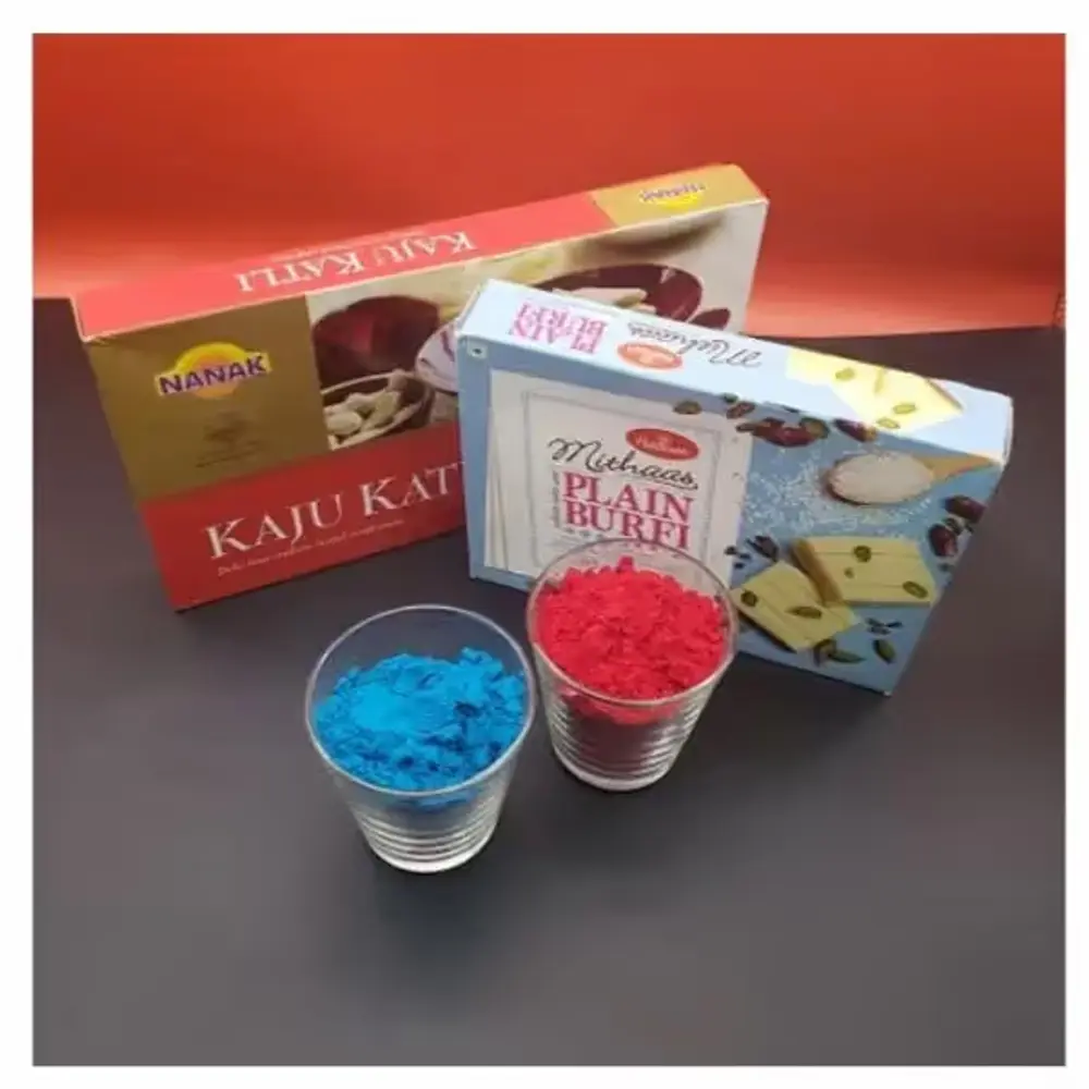 Kaju Katli & Burfi with Gulal