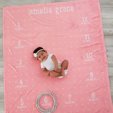 Personalized Monthly Milestone Baby Blanket