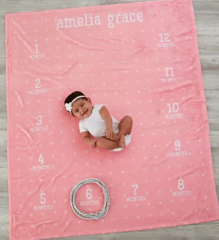 Personalized Monthly Milestone Baby Blanket