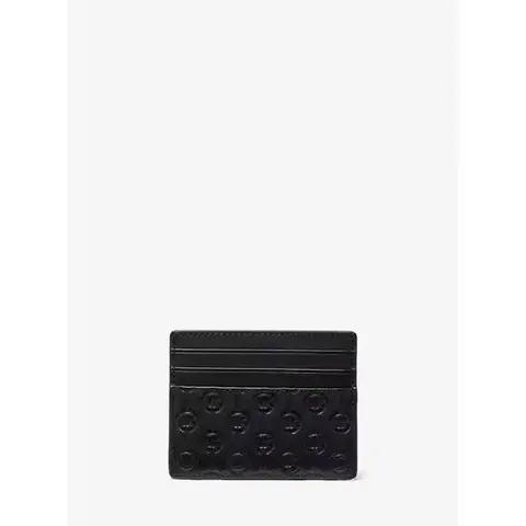 Embossed Leather Tall Card Case