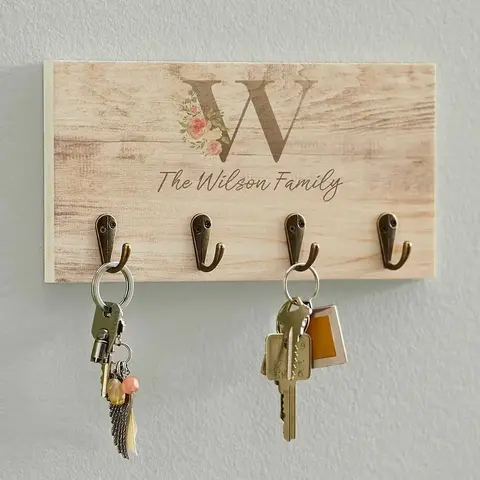 Personalized Floral Family Key Holder