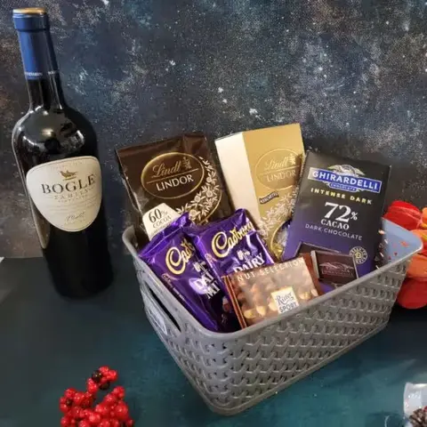 Cabernet & Premium Chocolates Basket
