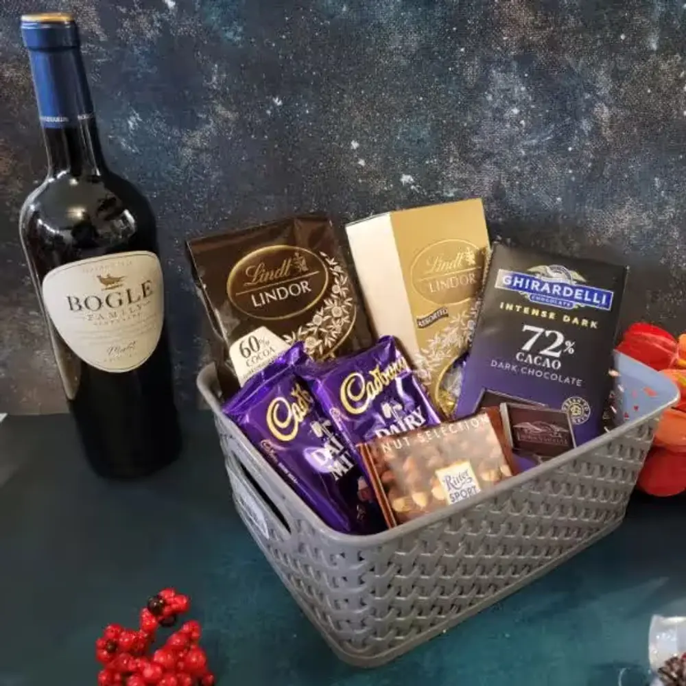 Cabernet & Premium Chocolates Basket