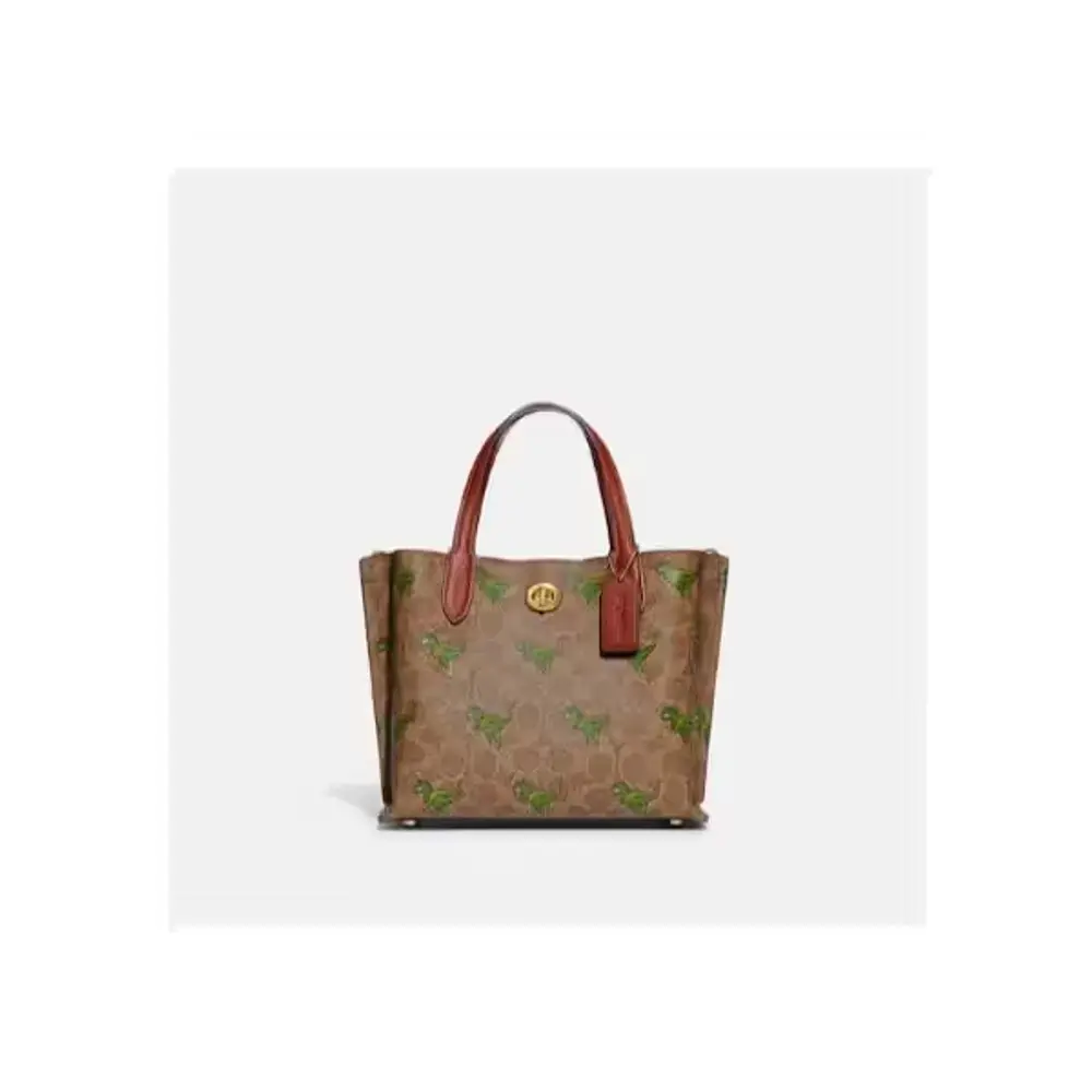 Signature Canvas Tote with Dinosaur Print
