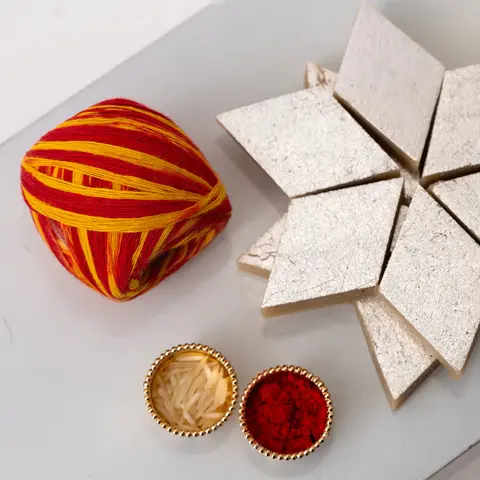 Bhai Dooj Kaju Katli with Mauli