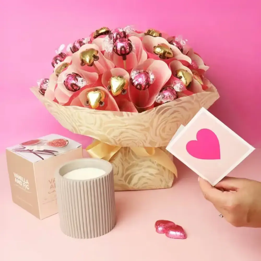 Mum's Chocolate Bouquet & Candle Gift Set