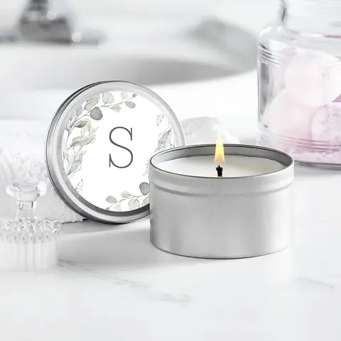Personalized Foliage Monogram Candle