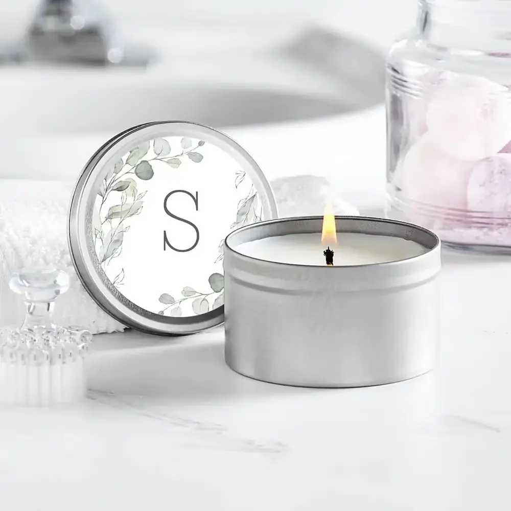 Personalized Foliage Monogram Candle