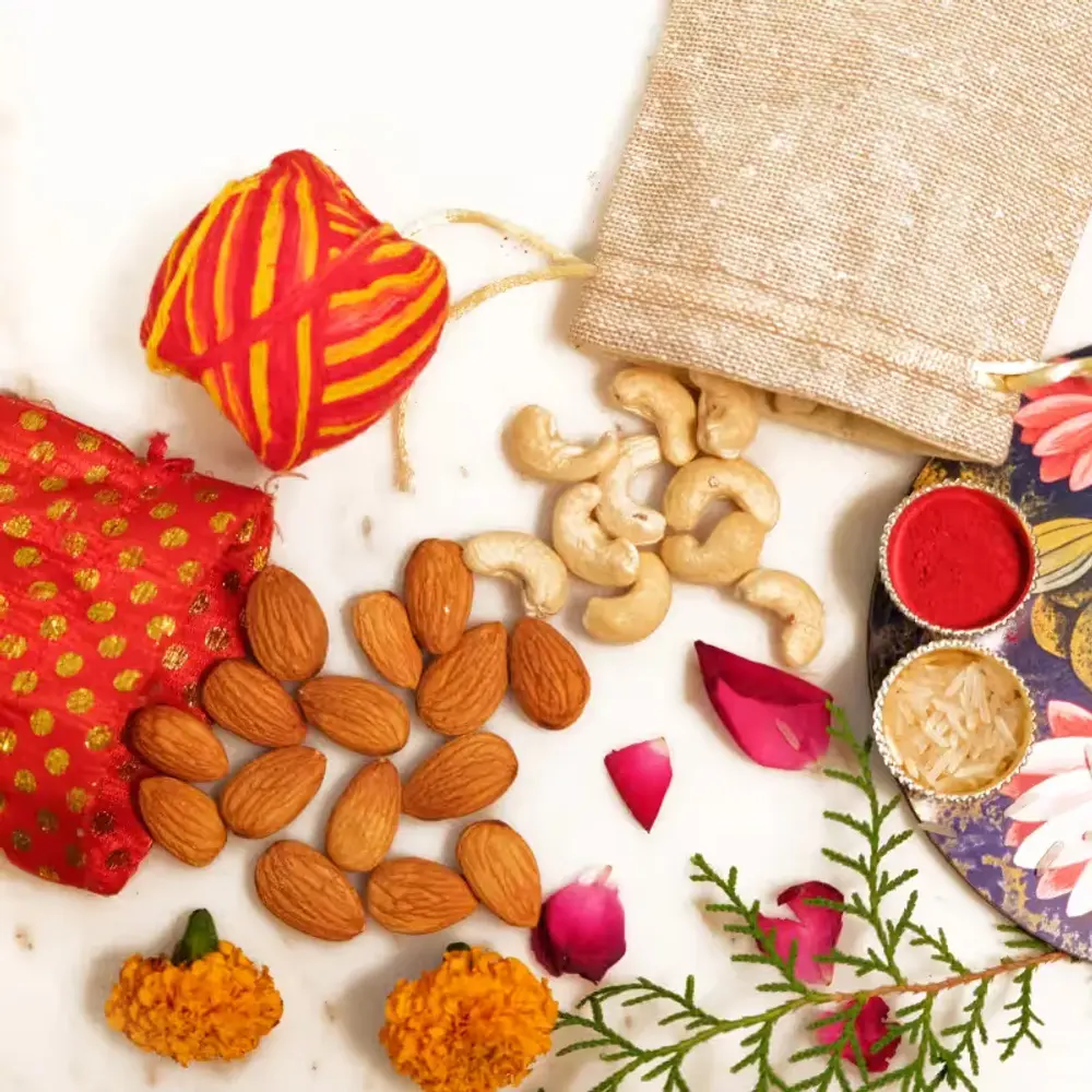 Almonds, Cashews & Pooja Thali