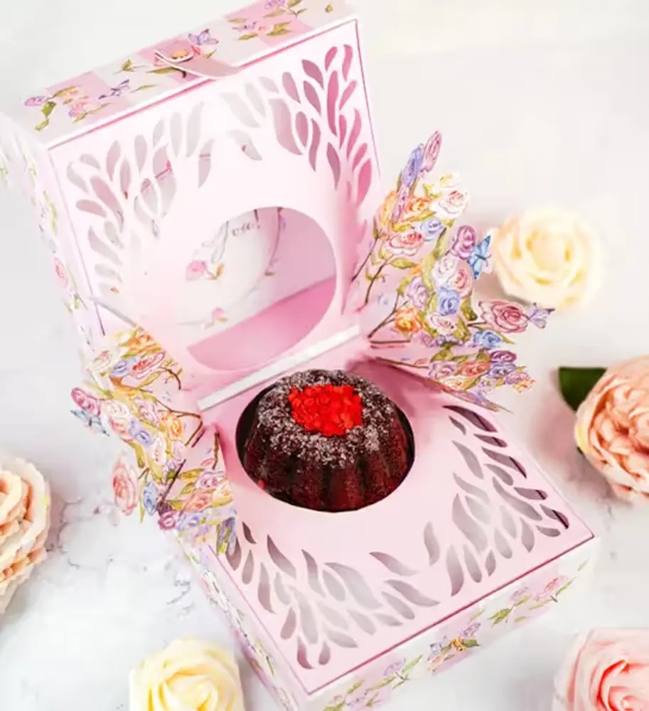Love You Pop-Up Flower Box with Cake