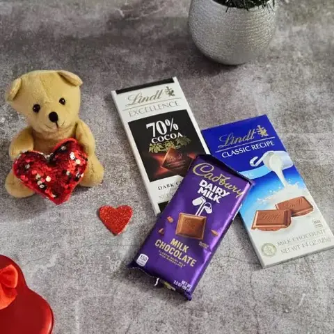 Teddy & Three Chocolate Bars