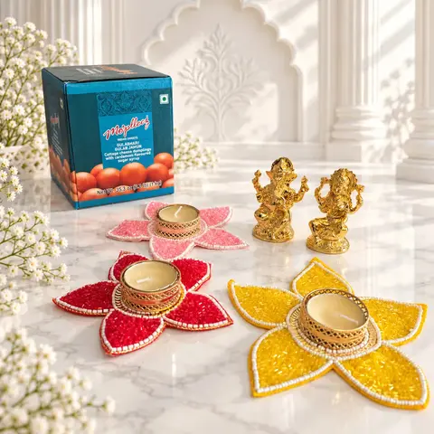 Laxmi Ganesha Idol & Tealights Hamper