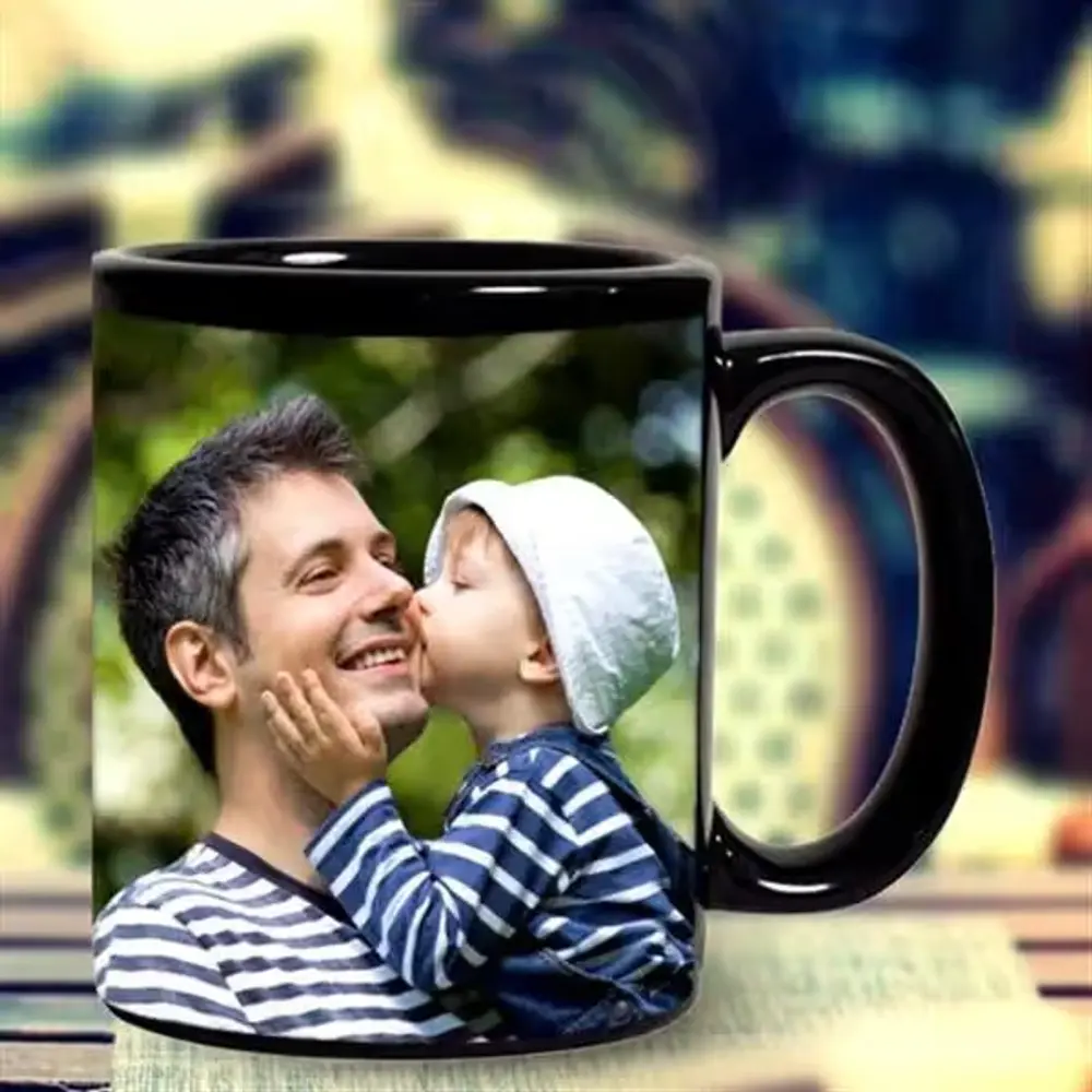 Personalized Black Photo Mug