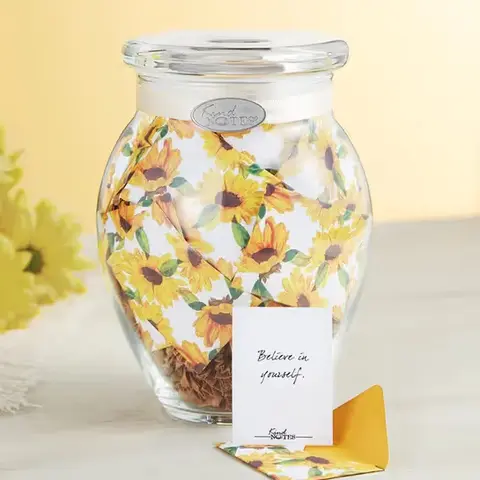 Sunflower Kind Notes Jar with Ribbon