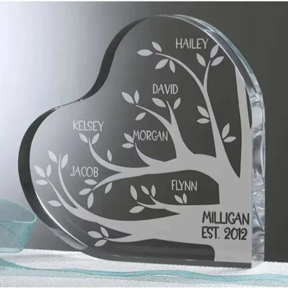 Personalized Family Tree Acrylic Heart