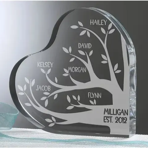 Personalized Family Tree Acrylic Heart