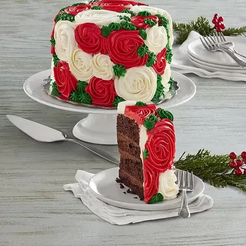 Rose Chocolate Holiday Cake