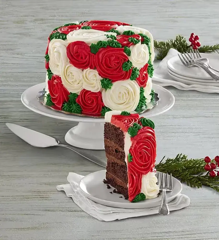 Rose Chocolate Holiday Cake