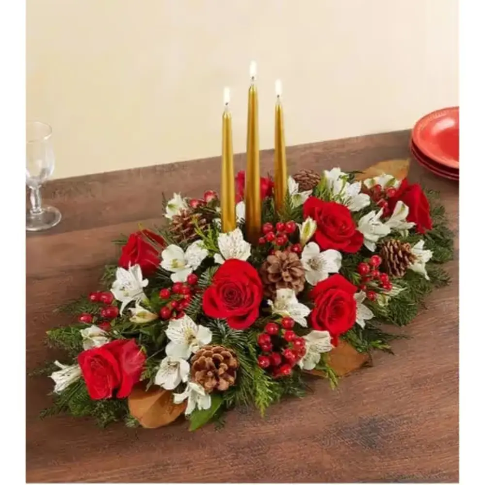 Christmas Carol Centerpiece with Candles