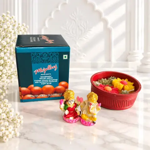 Raj Bhog, Laxmi Ganesha & Candle Hamper