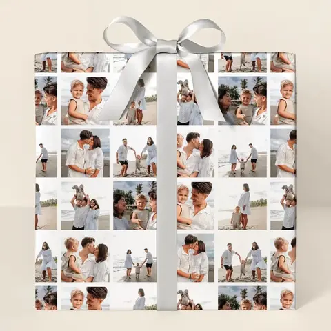 Personalized Photo Mosaic Wrapping Paper