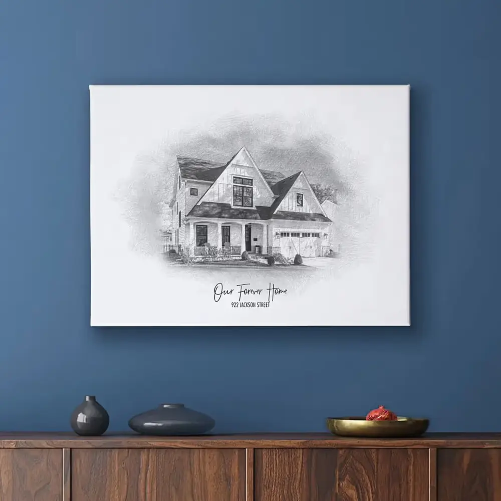 Personalized Sketch House Portrait