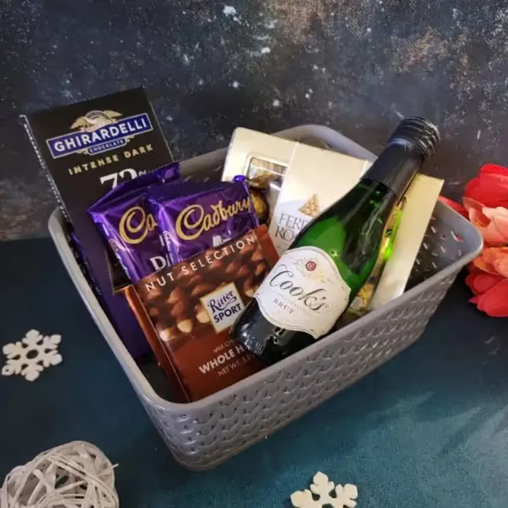 Sparkling Wine & Chocolate Gift Basket