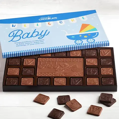 Personalized Baby Boy Chocolate Box, 1 lb