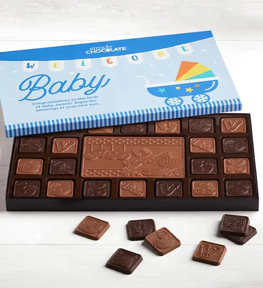 Personalized Baby Boy Chocolate Box, 1 lb