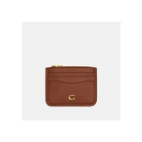 Calf Leather Zip Card Case