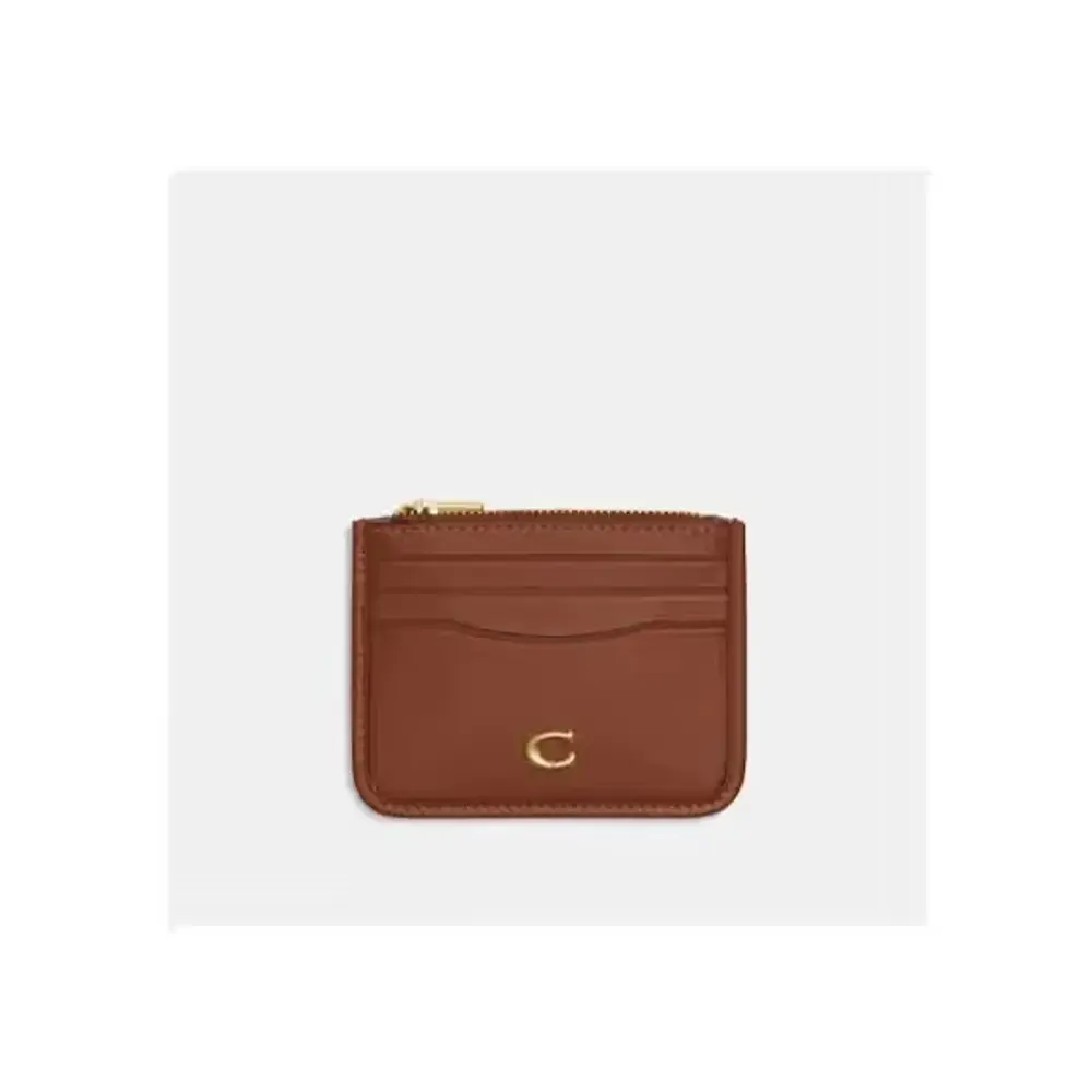 Calf Leather Zip Card Case