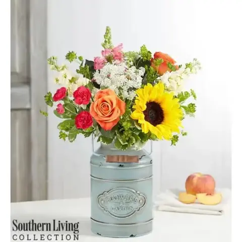 Sunshine Splendor Milk Jug Bouquet