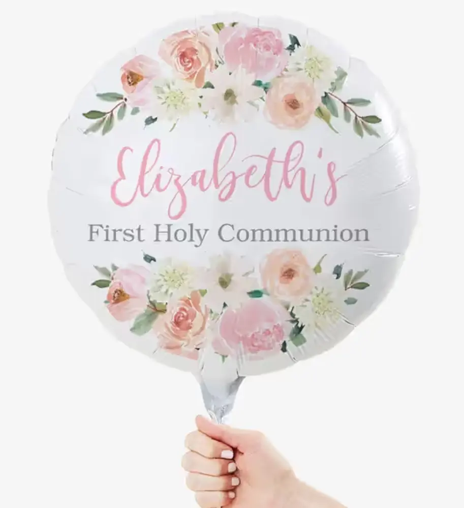 Personalized First Communion Foil Balloon
