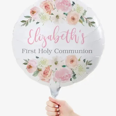 Personalized First Communion Foil Balloon