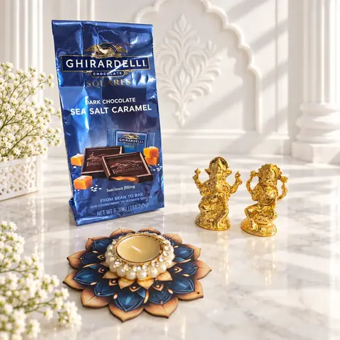 Laxmi Ganesha, Tealight & Chocolate
