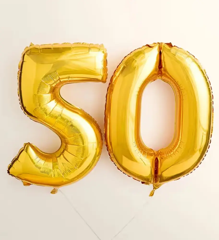 50th Birthday Number Balloon Celebration