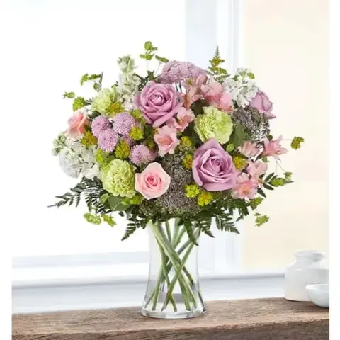 Charming Garden Bouquet in Glass Vase