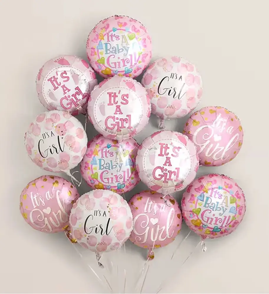 Welcome Baby Girl Balloon Bouquet