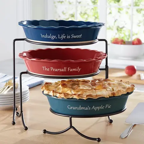 Personalized Stoneware Pie Dish